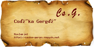Csóka Gergő névjegykártya
